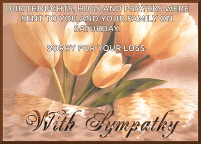 Sympathy Card With Flowers Thoughts Hugs Prayers GIF