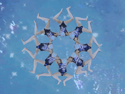 Synchronized Legs Pool Exhibition Loop GIF