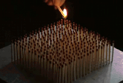 Synchronized Matches On Fire  GIF