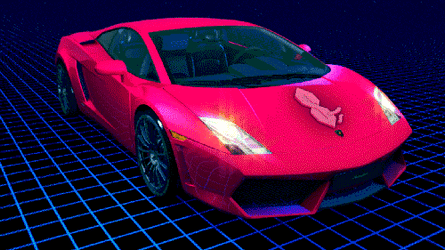 Synthwave Car Lazer Sportscar GIF