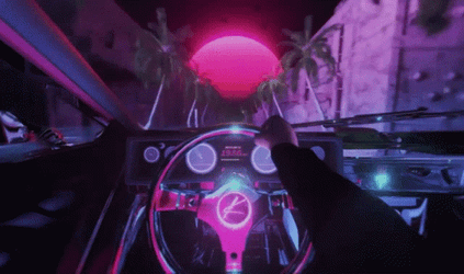 Synthwave Chillout Driving New Horizon GIF