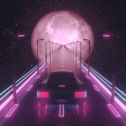 Synthwave Driving Plum Neon Lights  GIF
