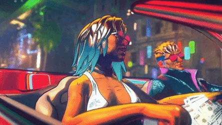 Synthwave Excited Psychedelic Date Night GIF