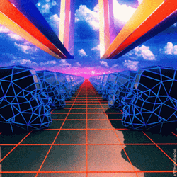 Synthwave Retro Rainbow Illusions GIF