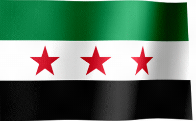 Syria Flag With Three Red Stars GIF