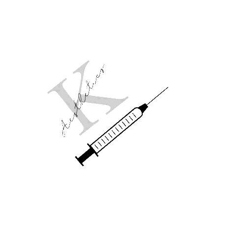 Syringe With Letter K Sticker