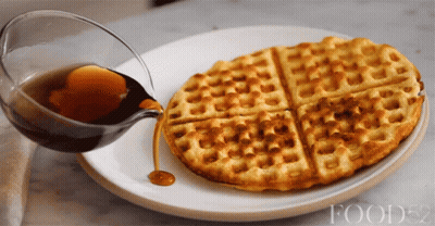 Syrup Poured On Waffle Plate Saying Food52 GIF