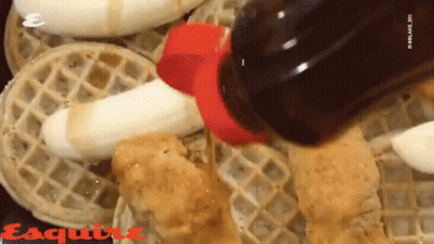 Syrup Poured On Waffle With Esquire GIF