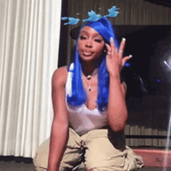 Sza Solána Imani Rowe Flipping Blue Hair GIF