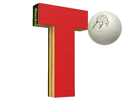 T Letter Made Of Lego With White Ball Sticker