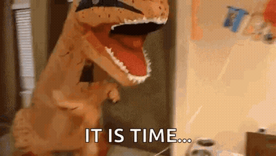 T-Rex Costume It Is Time GIF
