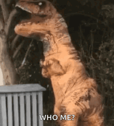 T-Rex Dinosaur Who Me GIF