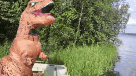 T-Rex Front Flip GIF