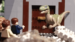 T-Rex Jurassic Park Lego GIF