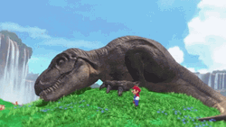 T-Rex Running Mario GIF