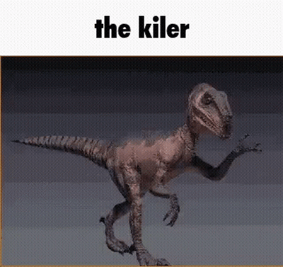T-Rex Walking In Dark Saying The Killer GIF