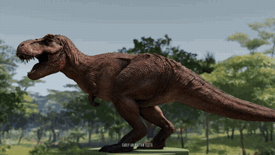 T-Rex With Mouth Open Early Animation Tests GIF