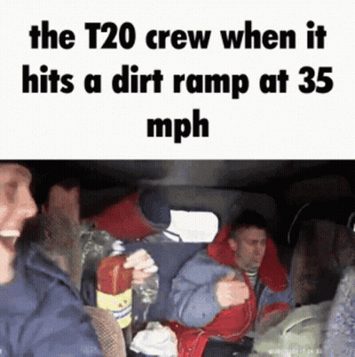 T20 Crew Hitting Dirt Ramp At 35 Mph GIF