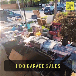 Tables Filled With Items Garage Sale GIF