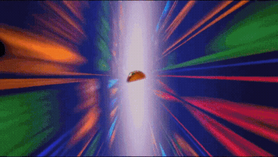 Taco Flying Through Colorful Tunnel GIF