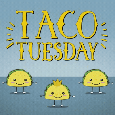 Taco Tuesday Poster With Cartoon Tacos GIF