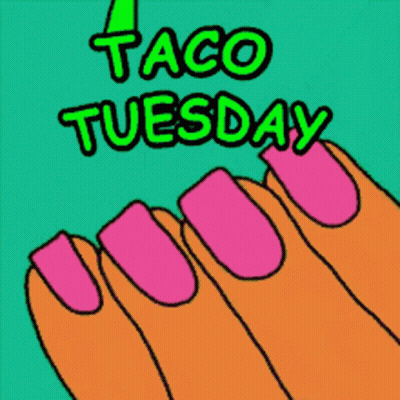 Taco Tuesday Sign With Smiley Face GIF