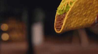 Taco With Meat Cheese Lettuce Tomatoes GIF