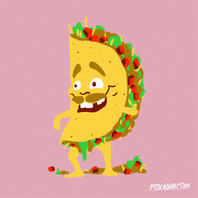 Taco With Mustache And Legs GIF