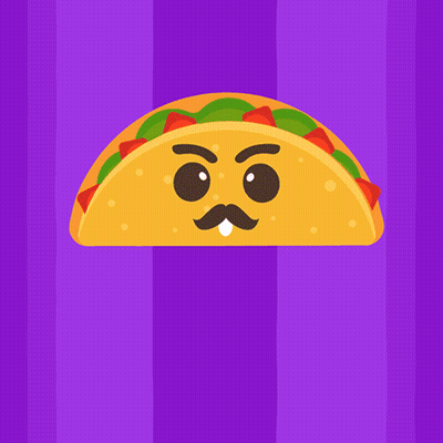Taco With Mustache And Tongue Sticking Out GIF