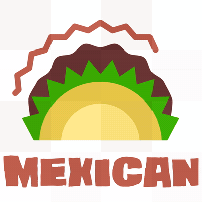 Taco With Word Mexican GIF