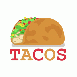 Tacos Animated Text Changing Colors GIF