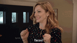 Tacos Love Judy Greer Happy Excited Reaction