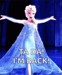 Tada I'm Back Elsa Frozen  GIF
