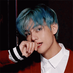 Taehyung Blue Hair GIF