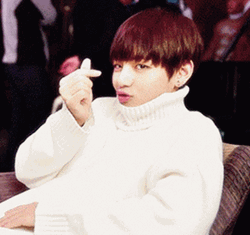 Taehyung Heart Finger GIF