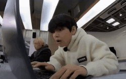 Taehyung Laptop Typing GIF