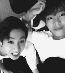 Taekook Cute Camera Pose GIF