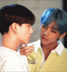 Taekook Touching Face GIF
