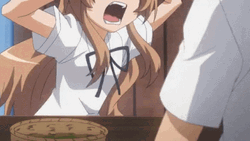 Taiga Aisaka Angrily Pounding Table GIF
