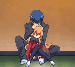 Taiga Aisaka Cuddling With Ryuji GIF