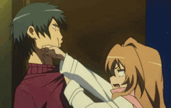 Taiga Aisaka Slapping Ryuji Takasu GIF