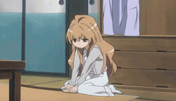 Taiga Aisaka Sniffing Clothes GIF