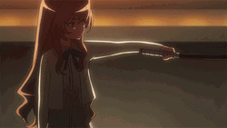 Taiga Aisaka Wielding Samurai GIF