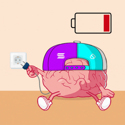 Take A Break Animated Brain Charging Itself GIF