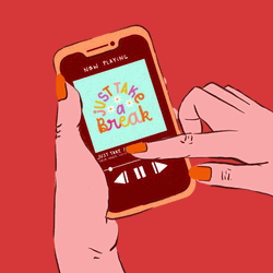 Take A Break Playing Song On Phone GIF