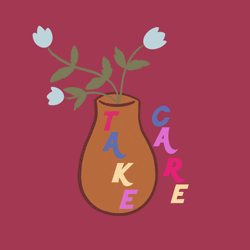 Take Care Flower Vase GIF