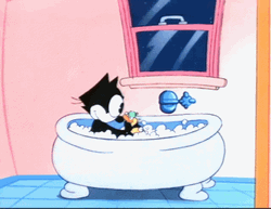 Taking A Bath Felix The Cat GIF