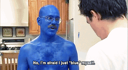 Talking Guy With Blue Body