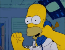 Talking On The Phone Homer Woohoo GIF