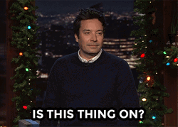 Talking Person Jimmy Fallon Having Invisible Microphone GIF